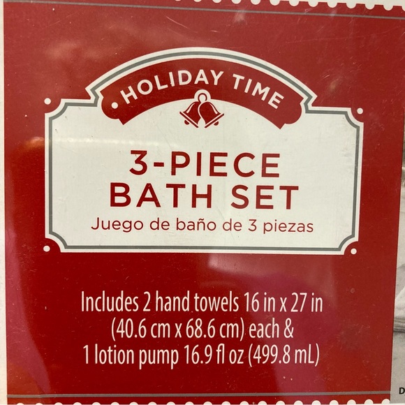 NEW HOLIDAY BATHROOM TOWELS RED GLASS SOAP DISPENSER POINSETTIAS IN BOX - Picture 4 of 6